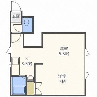 キラメック円山表参道I(1DK/3階)の間取り写真