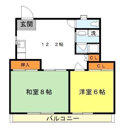 スターケープ平田(2LDK/3階)の間取り写真