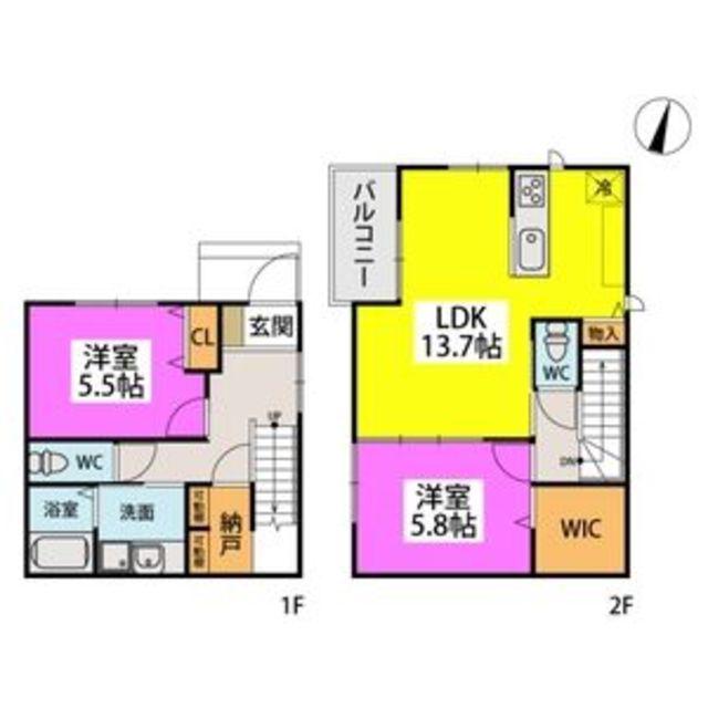 クリア吉塚II(2LDK/1階)の間取り写真