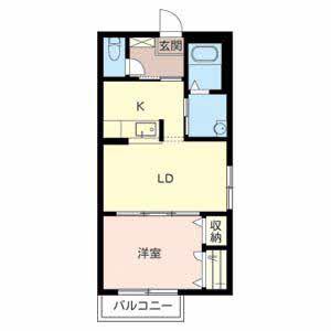 クラヴィエ睦美(1LDK/2階)の間取り写真