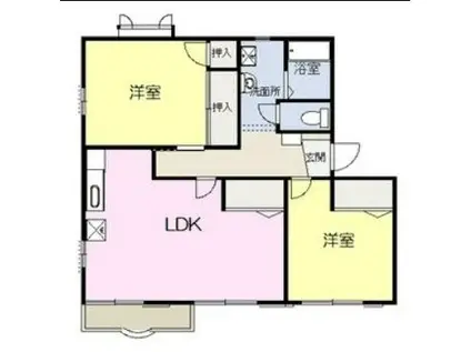 ツインパレスC(2LDK/1階)の間取り写真