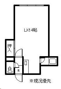 パレスC(ワンルーム/2階)の間取り写真