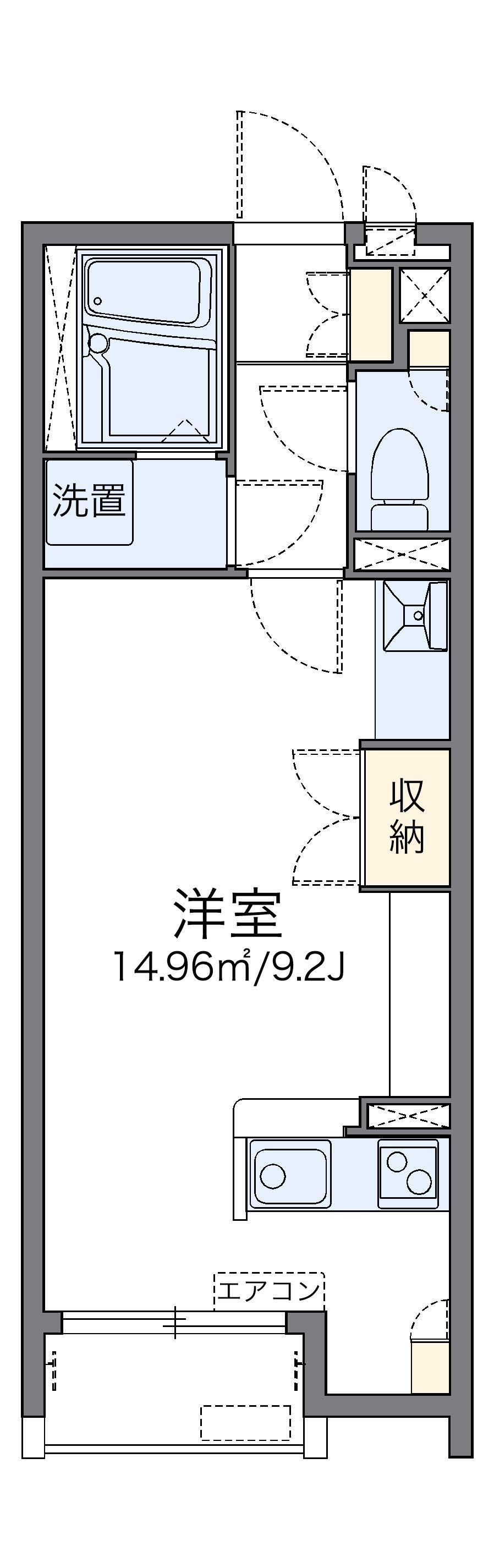 レオネクストメリッサ(ワンルーム/1階)の間取り写真