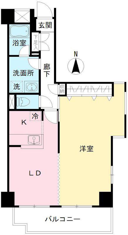 パティオAKI(1LDK/4階)の間取り写真