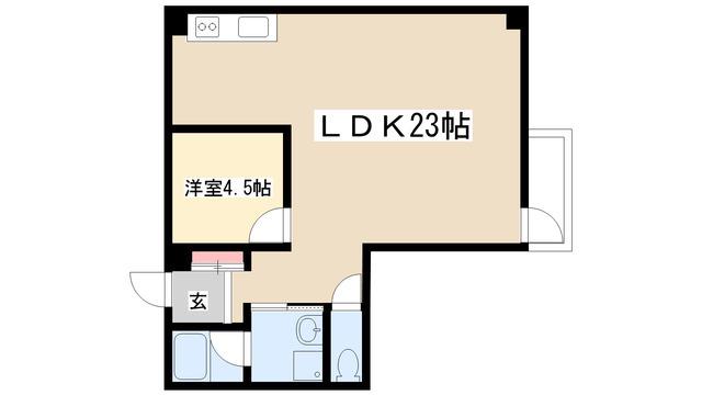 リバーサイドテラス石川橋(1LDK/3階)の間取り写真