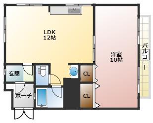 マンショントーア(1LDK/3階)の間取り写真