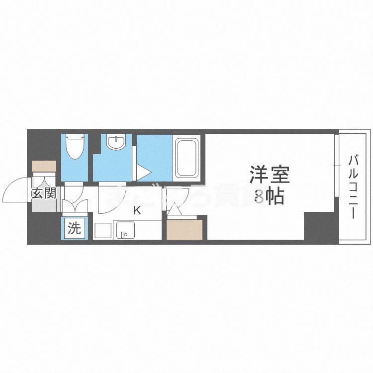 フォレストインサイド鳳(1K/10階)の間取り写真