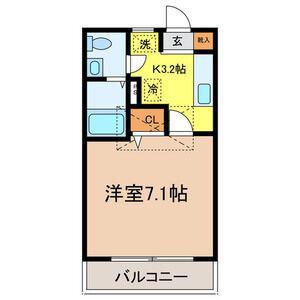 ハウゼ曰佐(1K/1階)の間取り写真