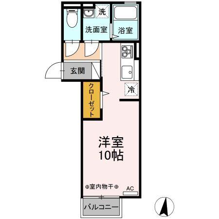サンリジェール春日新田(ワンルーム/2階)の間取り写真