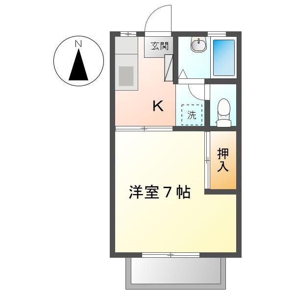 アルパーク21(1K/1階)の間取り写真