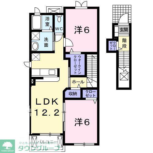 プラティ・コドンII(2LDK/2階)の間取り写真