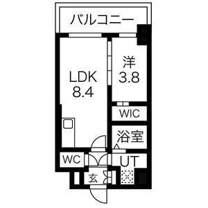 エスリードレジデンス梅田マークス(1LDK/2階)の間取り写真