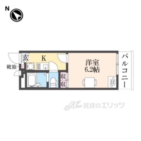 レオパレスクレベール(1K/2階)の間取り写真