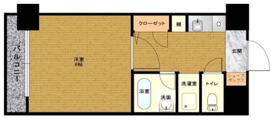アンピールメゾン九大前(1K/8階)の間取り写真