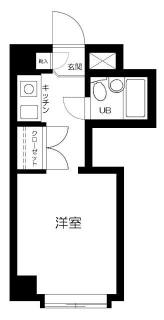 日吉パ-ルハイツ(ワンルーム/4階)の間取り写真