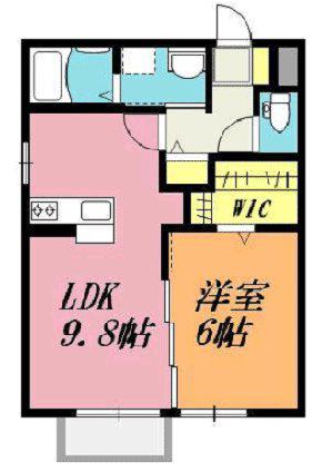 グランモア春日(1LDK/1階)の間取り写真