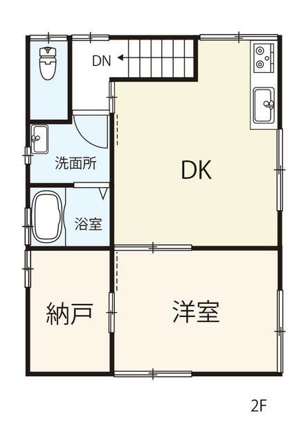 河田アパート(1SDK/2階)の間取り写真