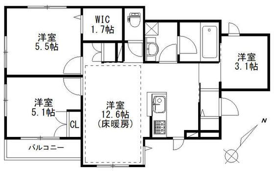 エルズプラス南長崎(3LDK/2階)の間取り写真