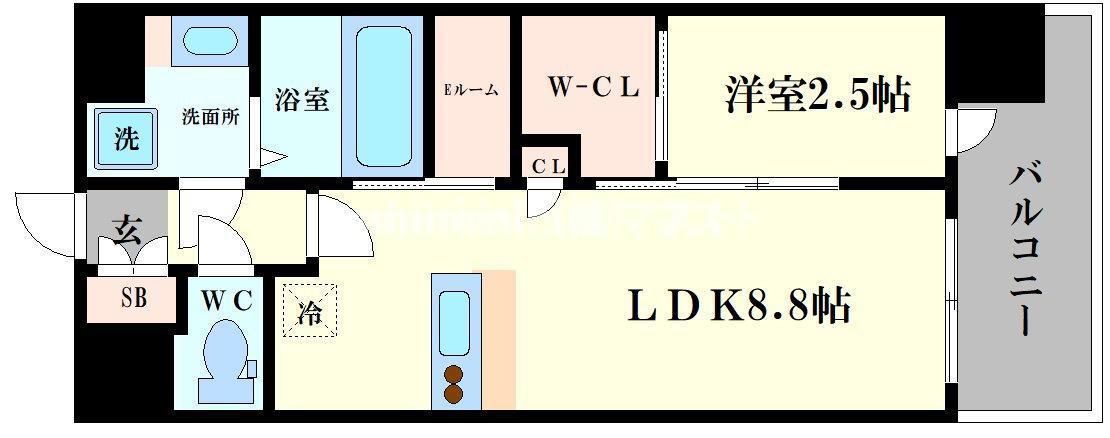 セレニテ難波グランデノール(1LDK/10階)の間取り写真
