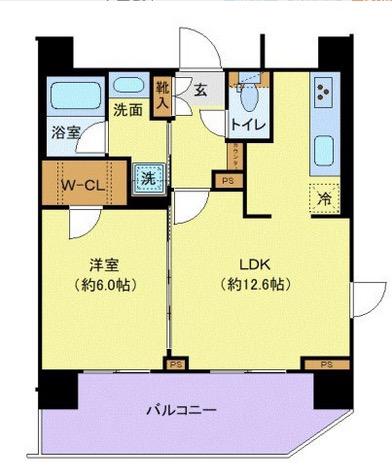 ジェノヴィア南千住VIスカイガーデン(1LDK/5階)の間取り写真
