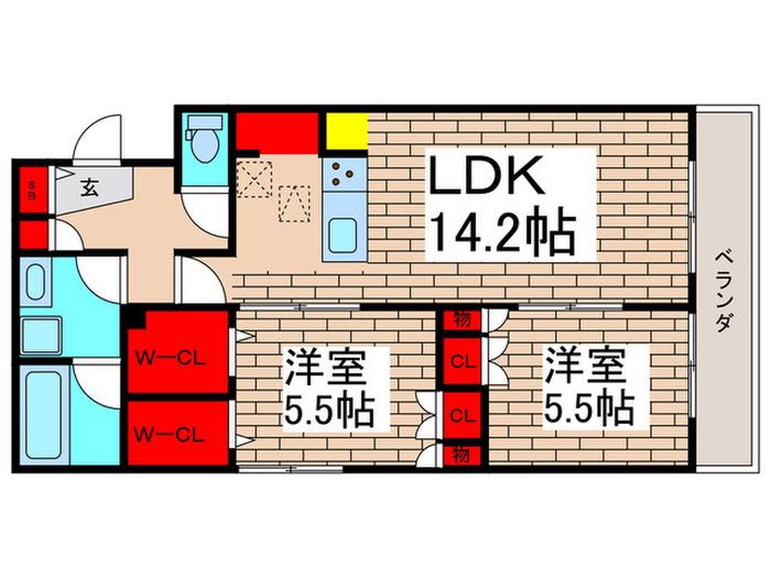 OTTO ZAFFIRO(2LDK/3階)の間取り写真
