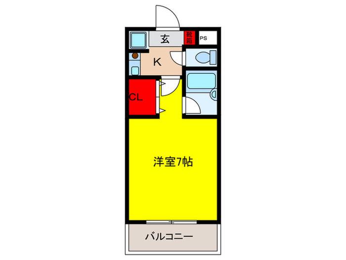 サントレノ箕面(1K/2階)の間取り写真