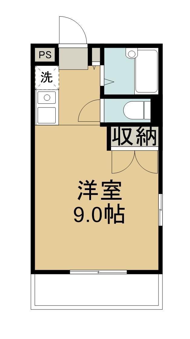 エスポワール中庄(1K/1階)の間取り写真