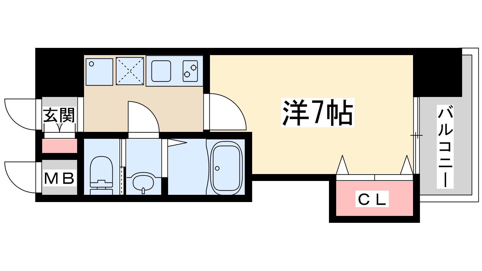 ラグゼ新大阪イーストⅡ(1K/8階)の間取り写真