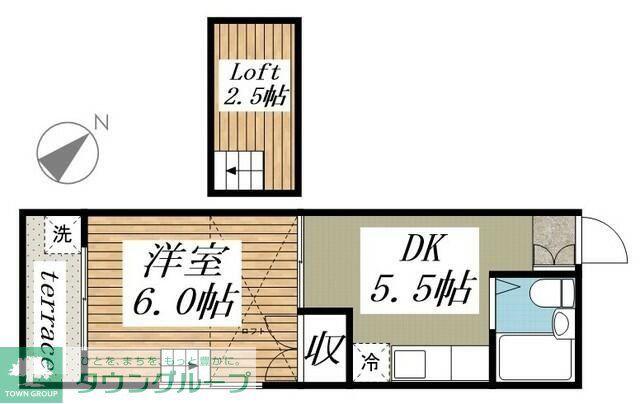 パレス上青木第3(1DK/1階)の間取り写真