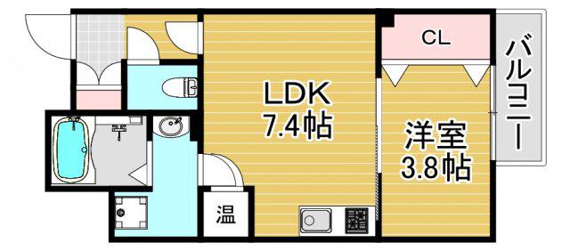 EIJU NISHIKUJO(1LDK/1階)の間取り写真