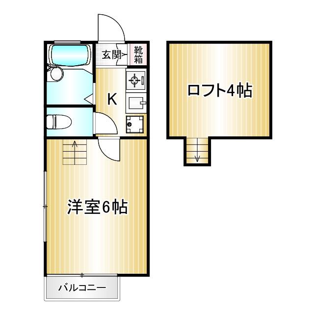 コーポラスK1(1K/1階)の間取り写真