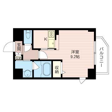 ウッドベル(1K/3階)の間取り写真