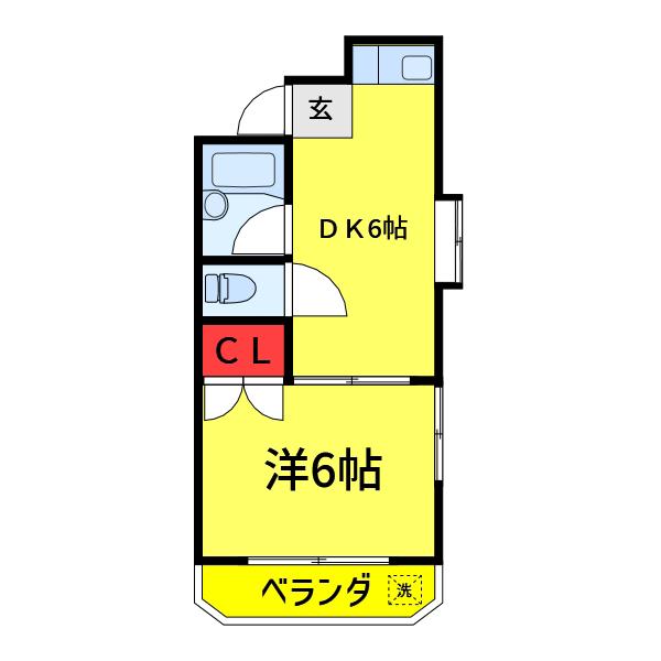 ラフォーレ・二見(1DK/4階)の間取り写真