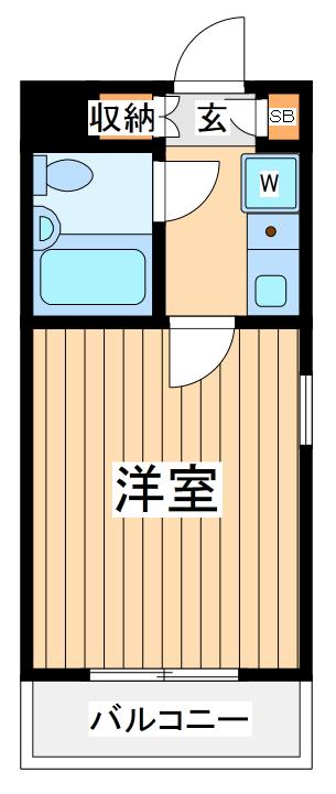ダイホープラザ生麦(ワンルーム/2階)の間取り写真