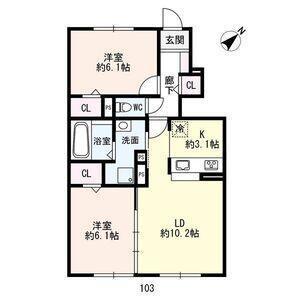 LIVELY HOME(2LDK/1階)の間取り写真