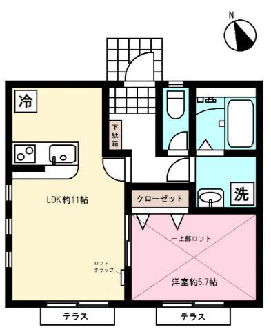 メゾンソレイル(1LDK/1階)の間取り写真