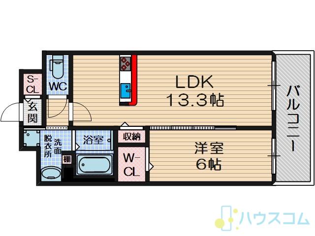 クリアコート元町(1LDK/1階)の間取り写真