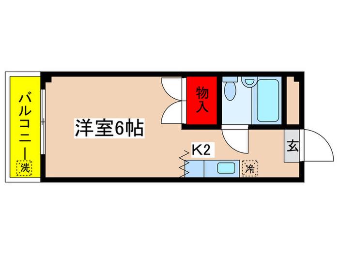 サンアベニュー四ツ木(1K/1階)の間取り写真