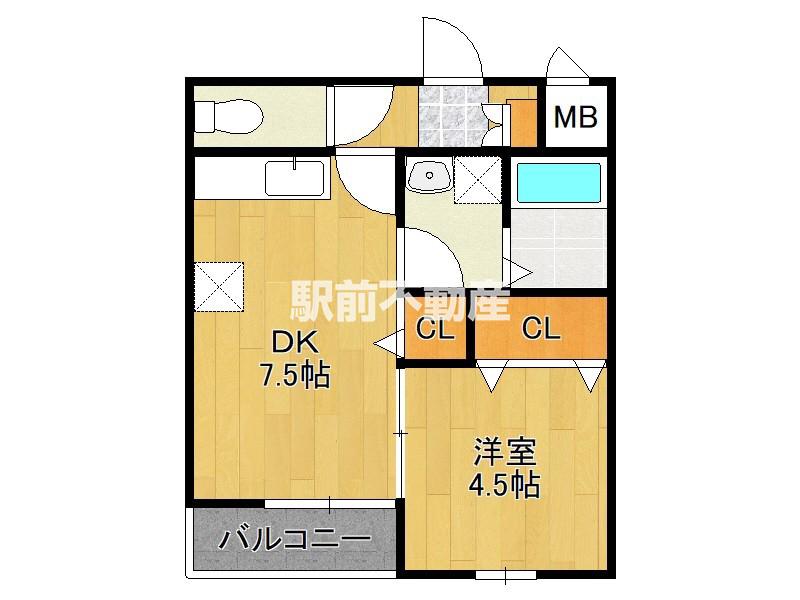 ラヴィータ(1DK/2階)の間取り写真
