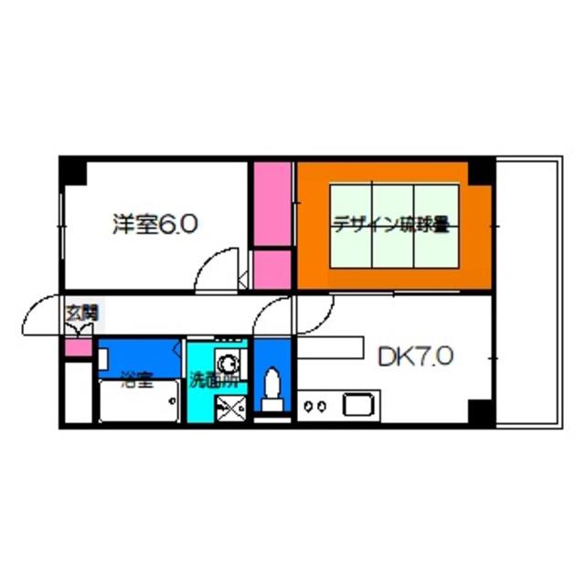ビューパレス京橋(2DK/3階)の間取り写真