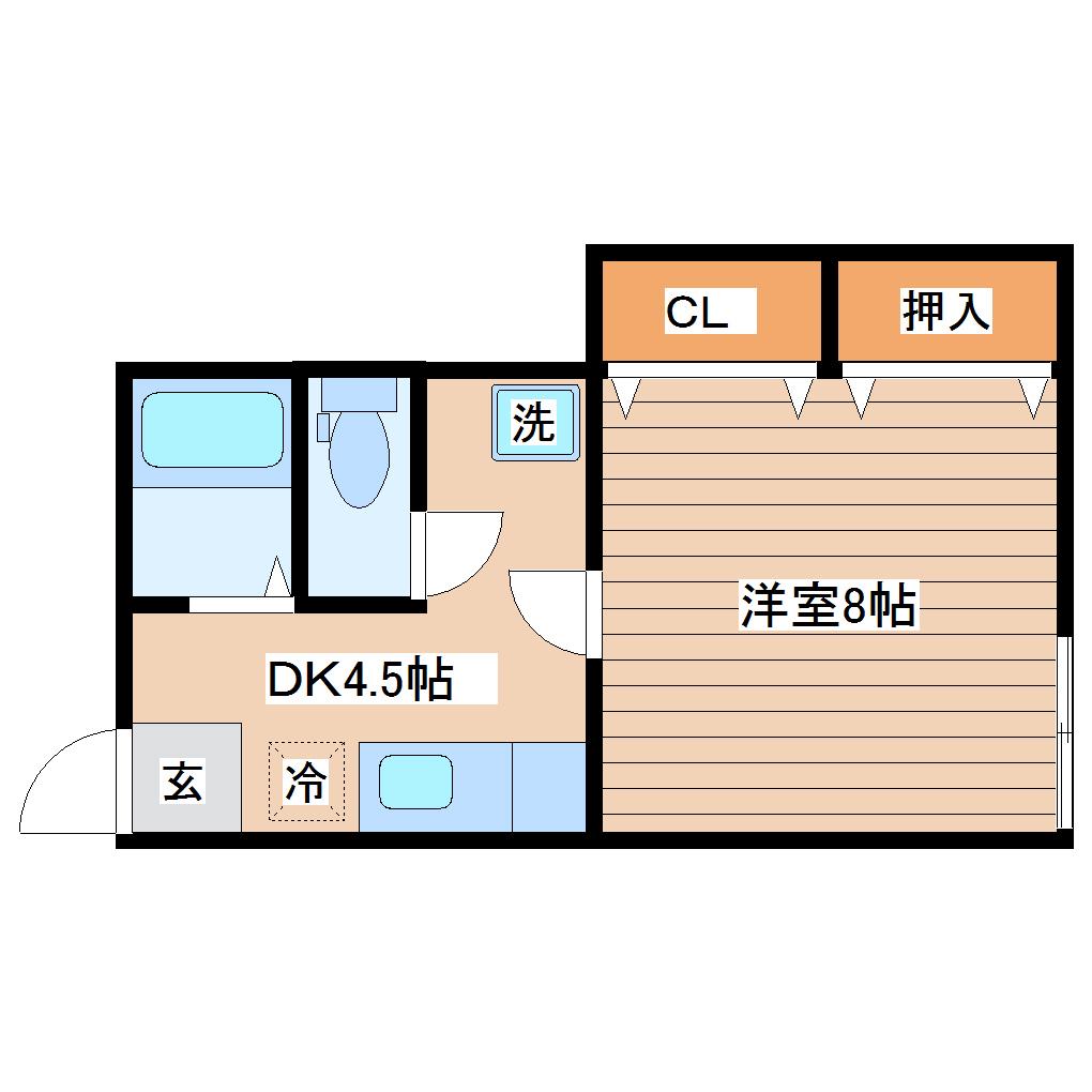 ラスティ植松(1DK/1階)の間取り写真