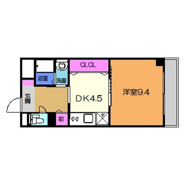 クリスタルなかもず(1K/7階)の間取り写真
