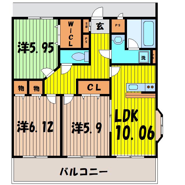 ブレインコート・アイビス(3LDK/3階)の間取り写真
