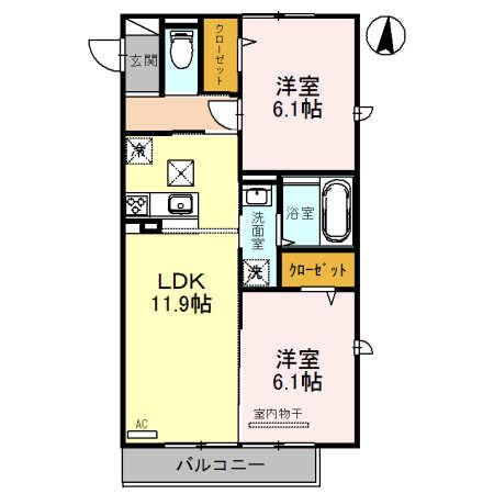 メゾン・リブハフト(2LDK/1階)の間取り写真