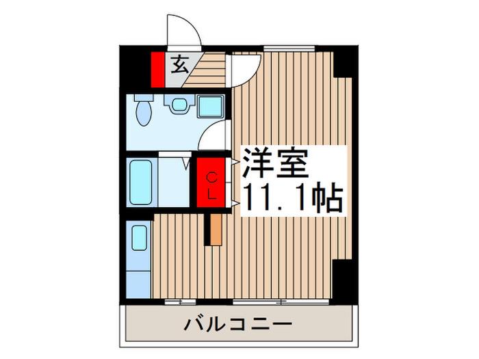 グリシーヌ響(ワンルーム/2階)の間取り写真