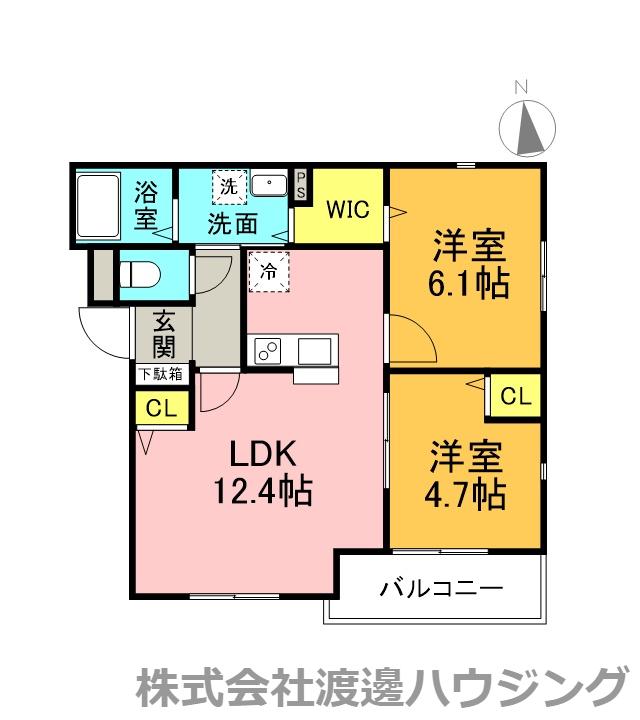 ルクレール垂水II(2LDK/3階)の間取り写真