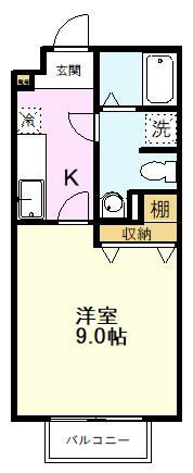 アムールMOTOMACHI(1K/2階)の間取り写真
