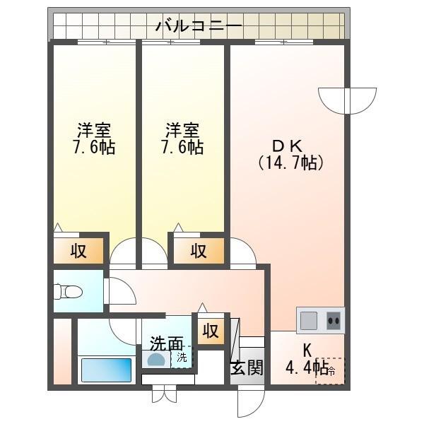 FLAT NISEKO(2LDK/1階)の間取り写真