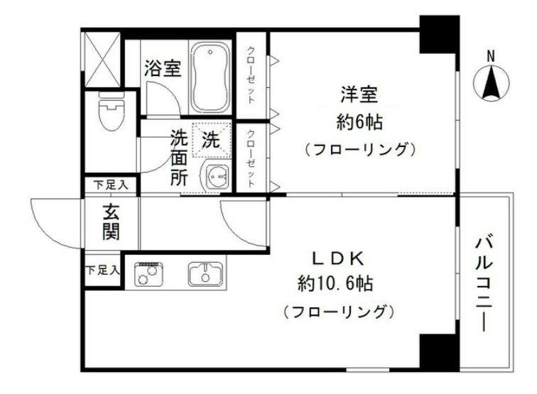 クレール鳩の湯(1LDK/3階)の間取り写真