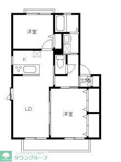 アルページュ A棟(2LDK/2階)の間取り写真